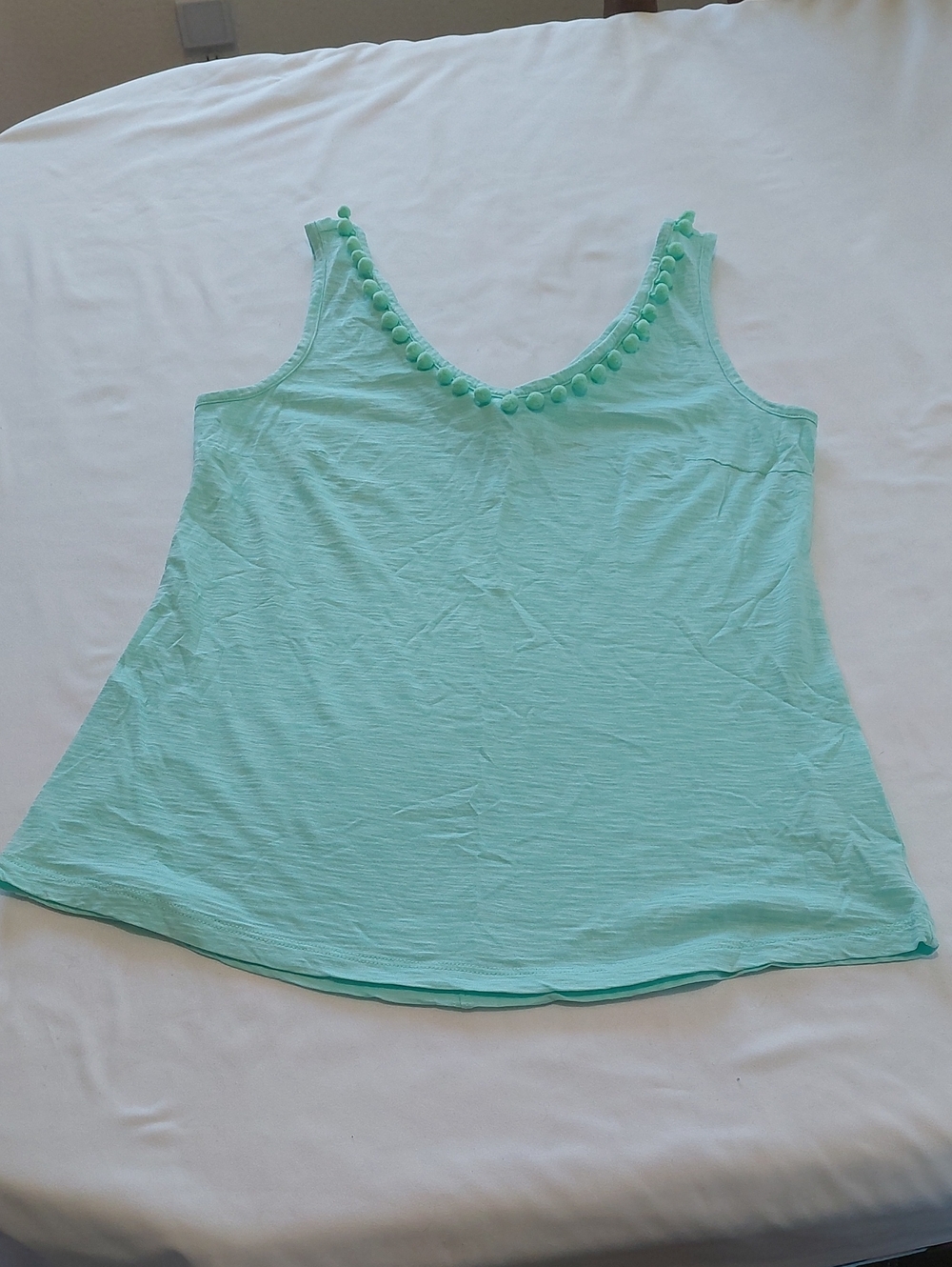 Lilly Pulitzer Mint Green Pom-Trim Tank Top.Size XS New Condition